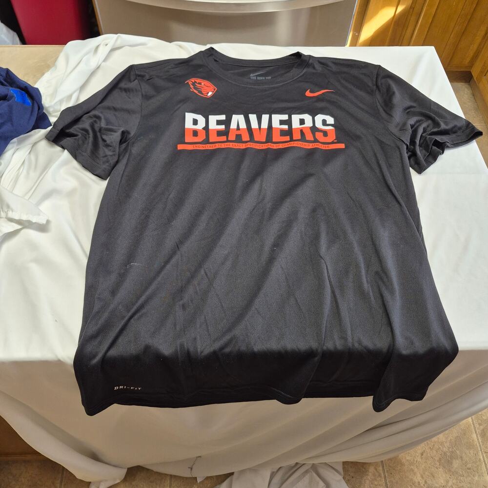 Nike Oregon State Beavers Dri-FIT Shirt Men’s L Black OSU NCAA Athletic Tee